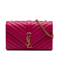 Saint Laurent Small Chevron Calfskin Monogram Envelope Bag