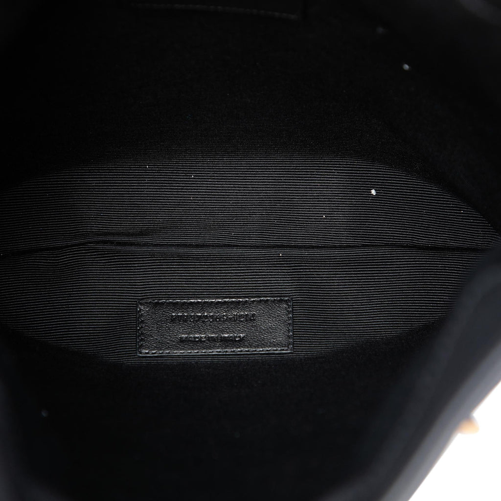Saint Laurent Small Leather Fringe Flat Bucket Bag