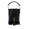 Saint Laurent Small Leather Fringe Flat Bucket Bag