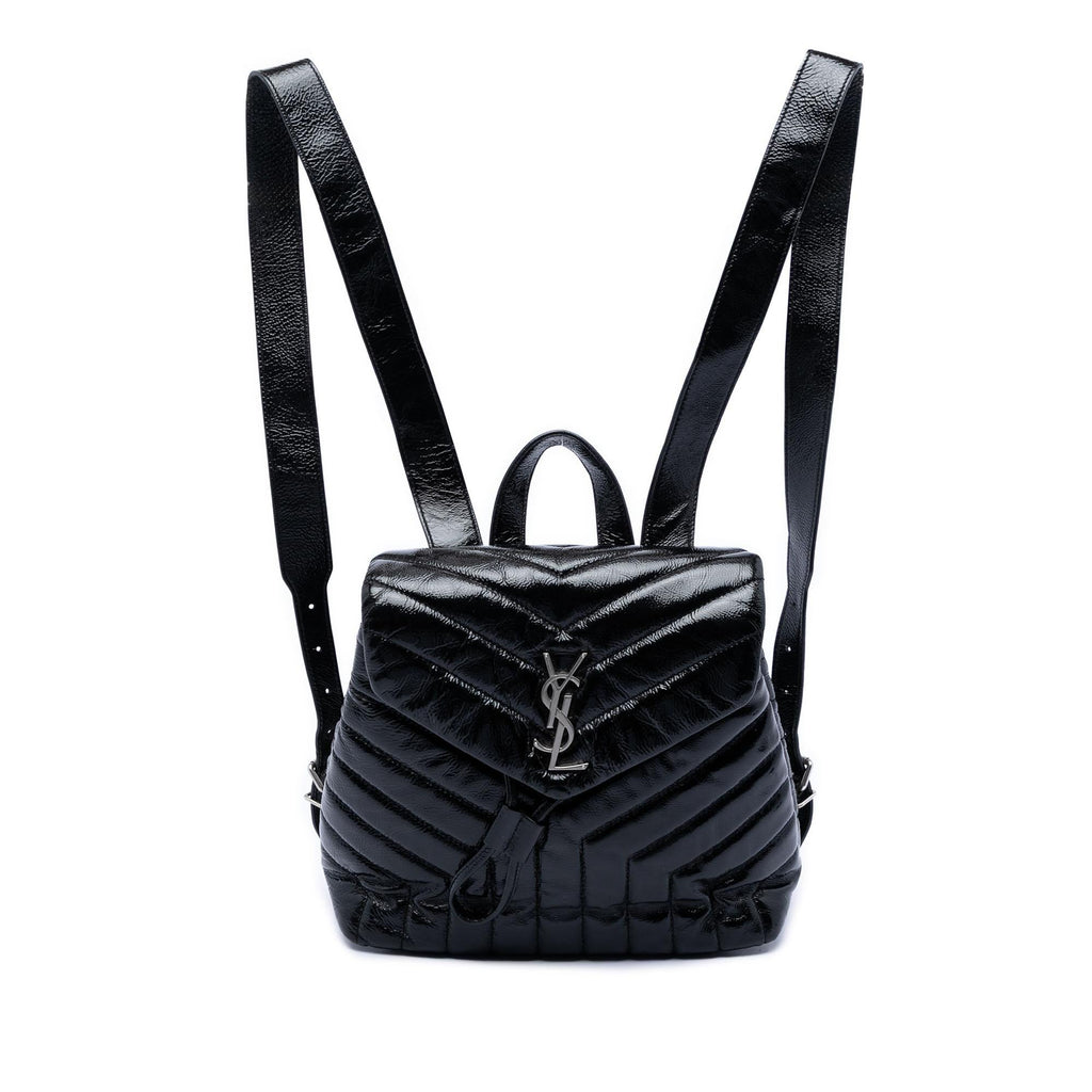 Saint Laurent Small Matelasse Patent Monogram LouLou Backpack