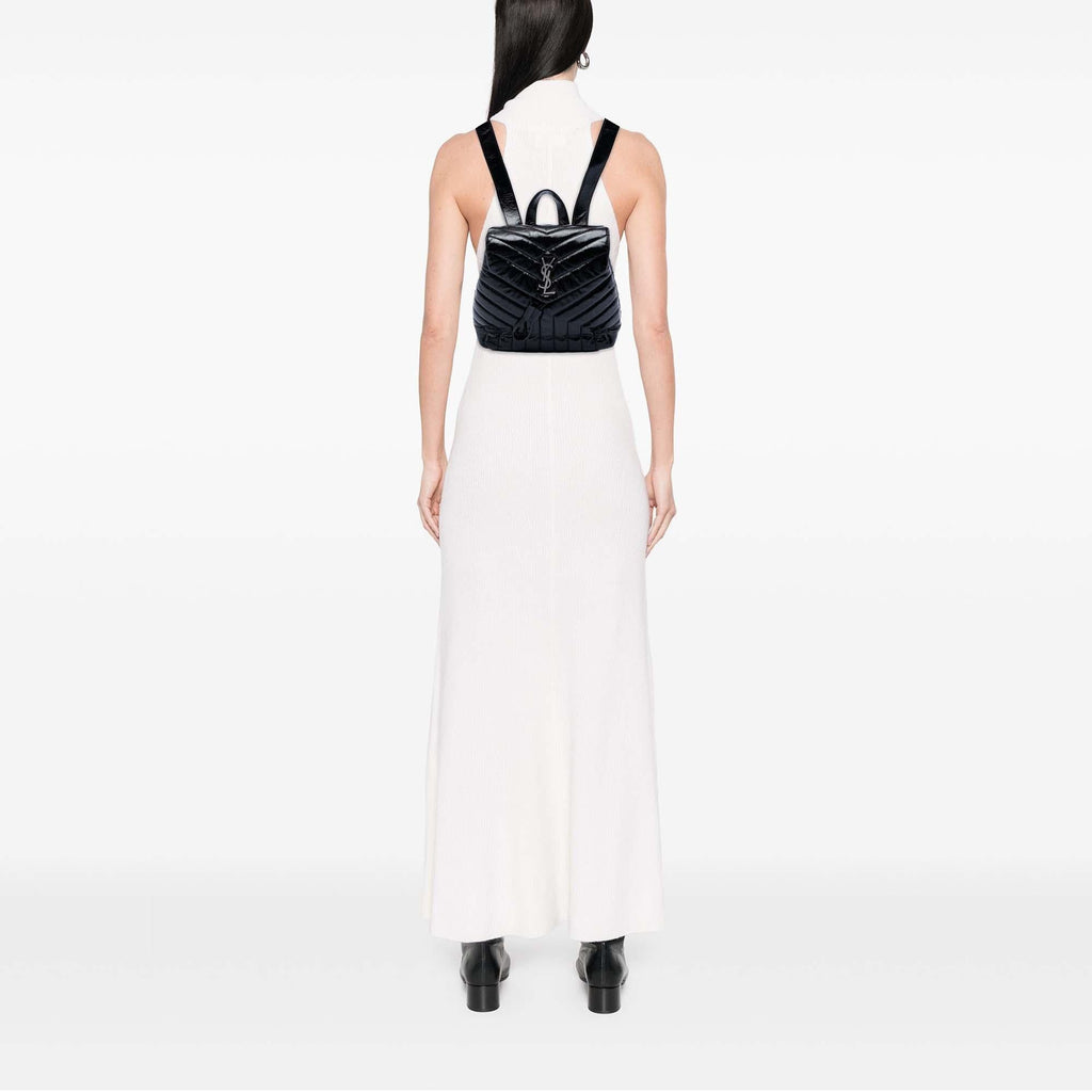 Saint Laurent Small Matelasse Patent Monogram LouLou Backpack