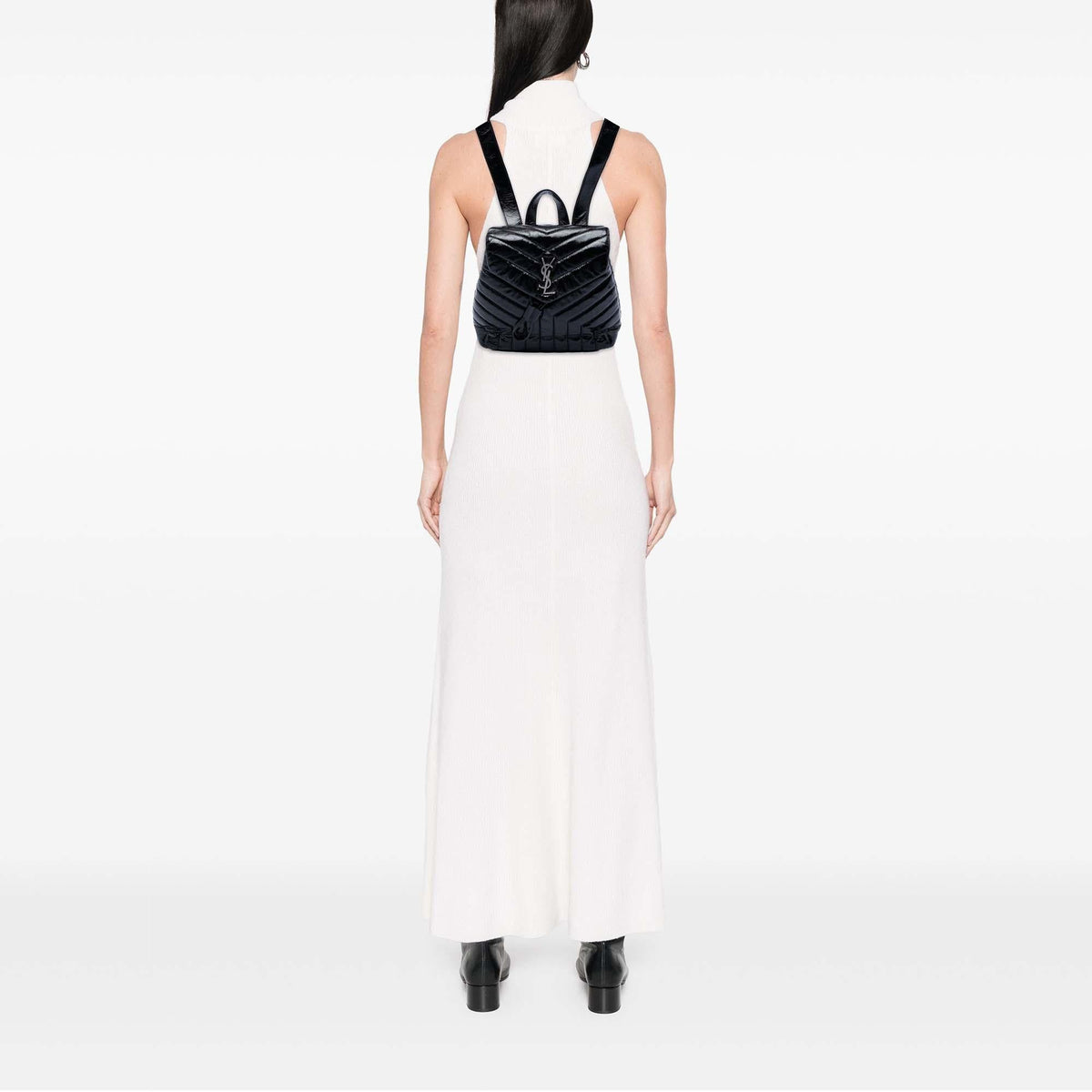Saint Laurent Small Matelasse Patent Monogram LouLou Backpack
