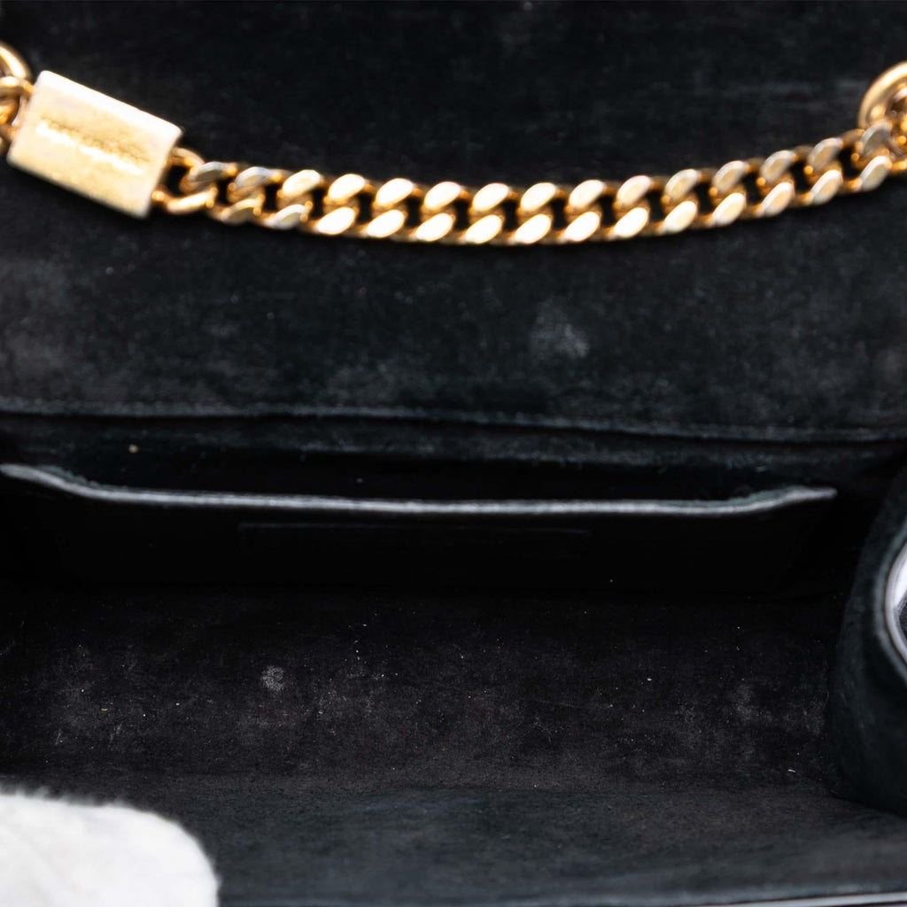 Saint Laurent Small Quilted Patent Monogram Kate Tassel Crossbody