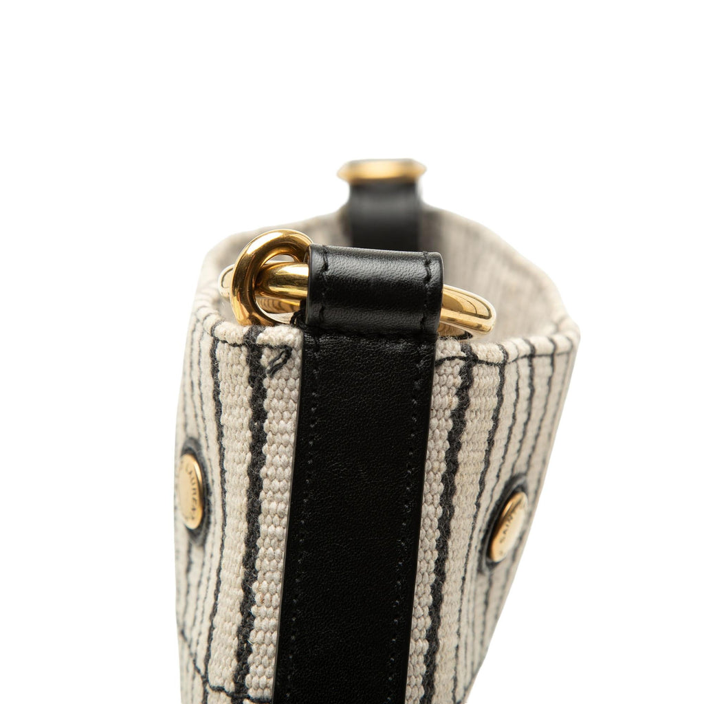 Saint Laurent Striped Canvas Rive Gauche Bucket Bag
