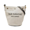 Saint Laurent Striped Canvas Rive Gauche Bucket Bag