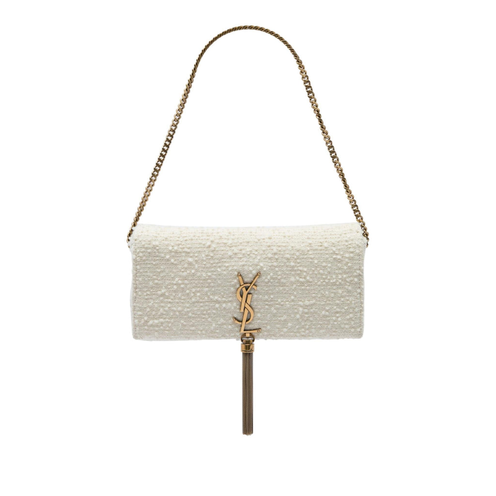 Saint Laurent Tweed Monogram Kate 99 Tassel Bag