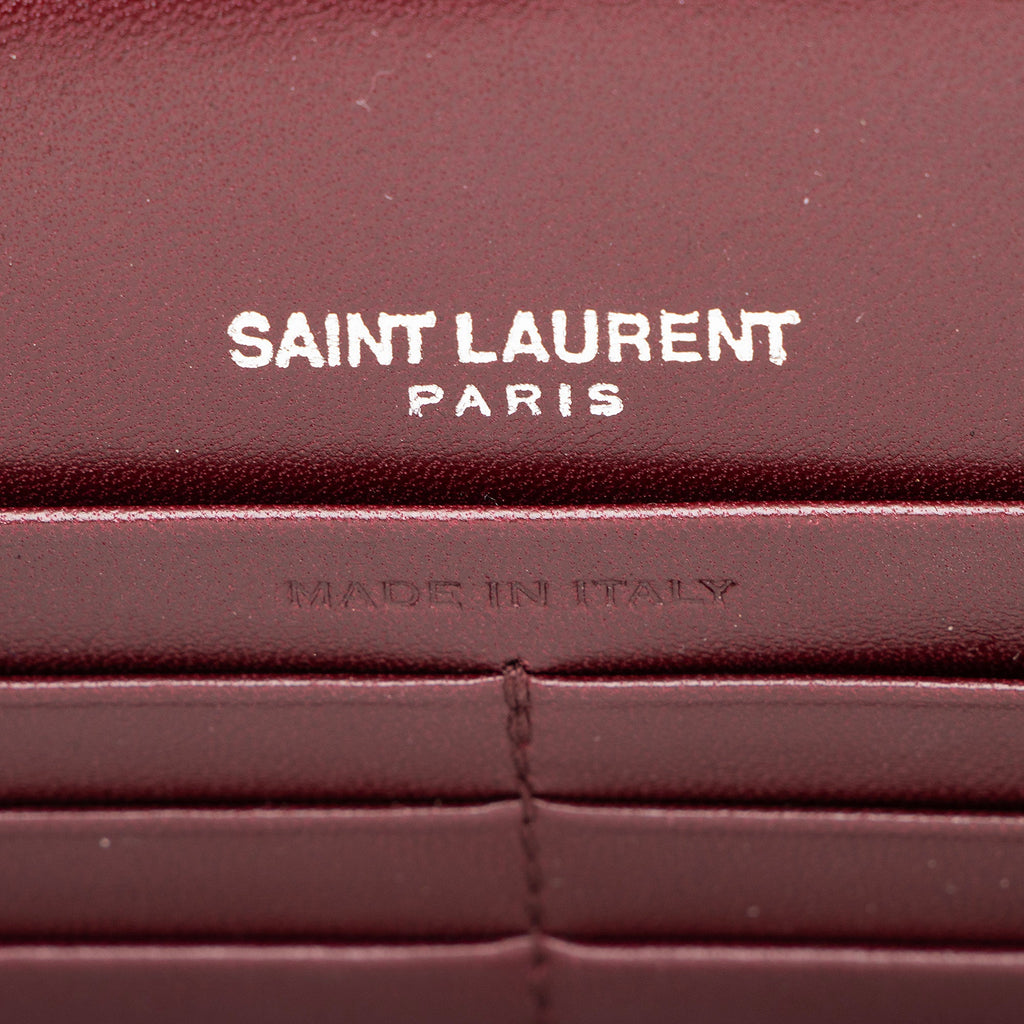 Saint Laurent Velvet Crystal Monogram Kate Tassel Chain Wallet