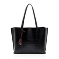 Tory Burch Croc Embossed Leather Perry Triple Compartment Tote