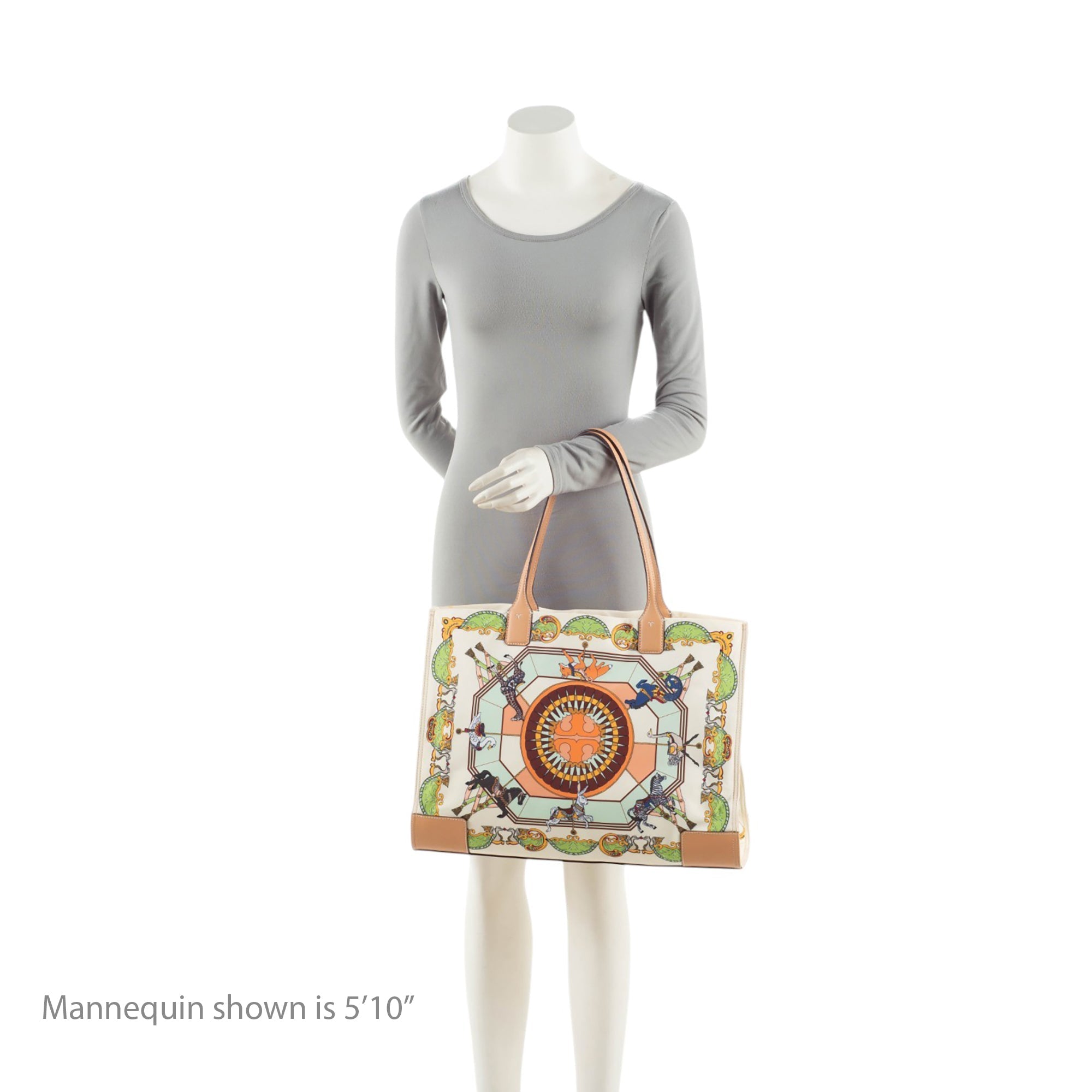 Tory Burch Printed Nylon Leather Ella Tote