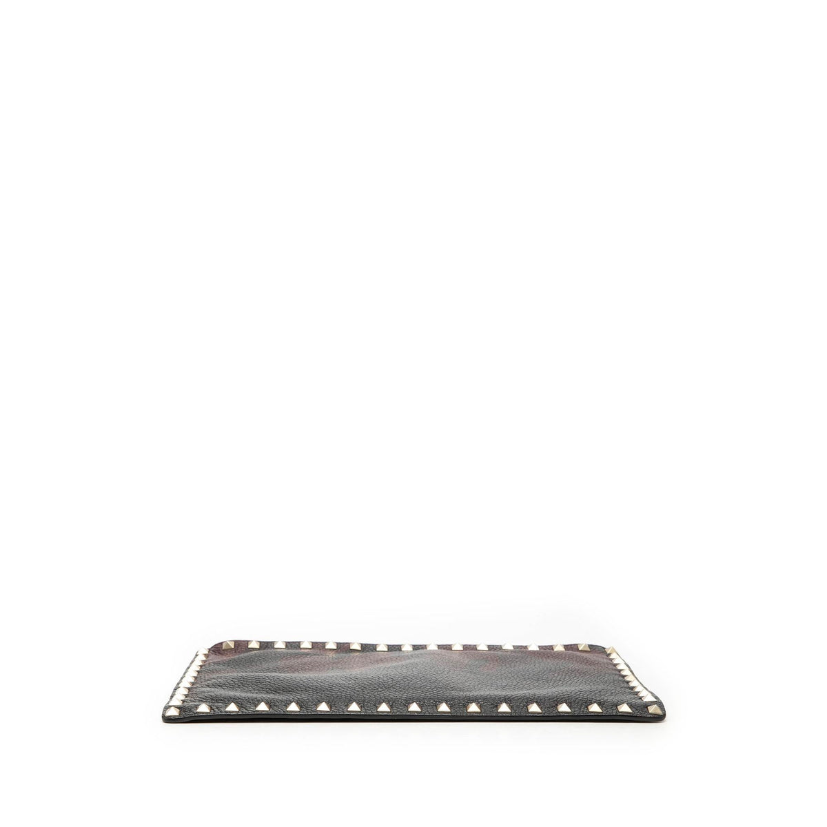Valentino Grained Calfskin Rockstud Camouflage Zip Clutch