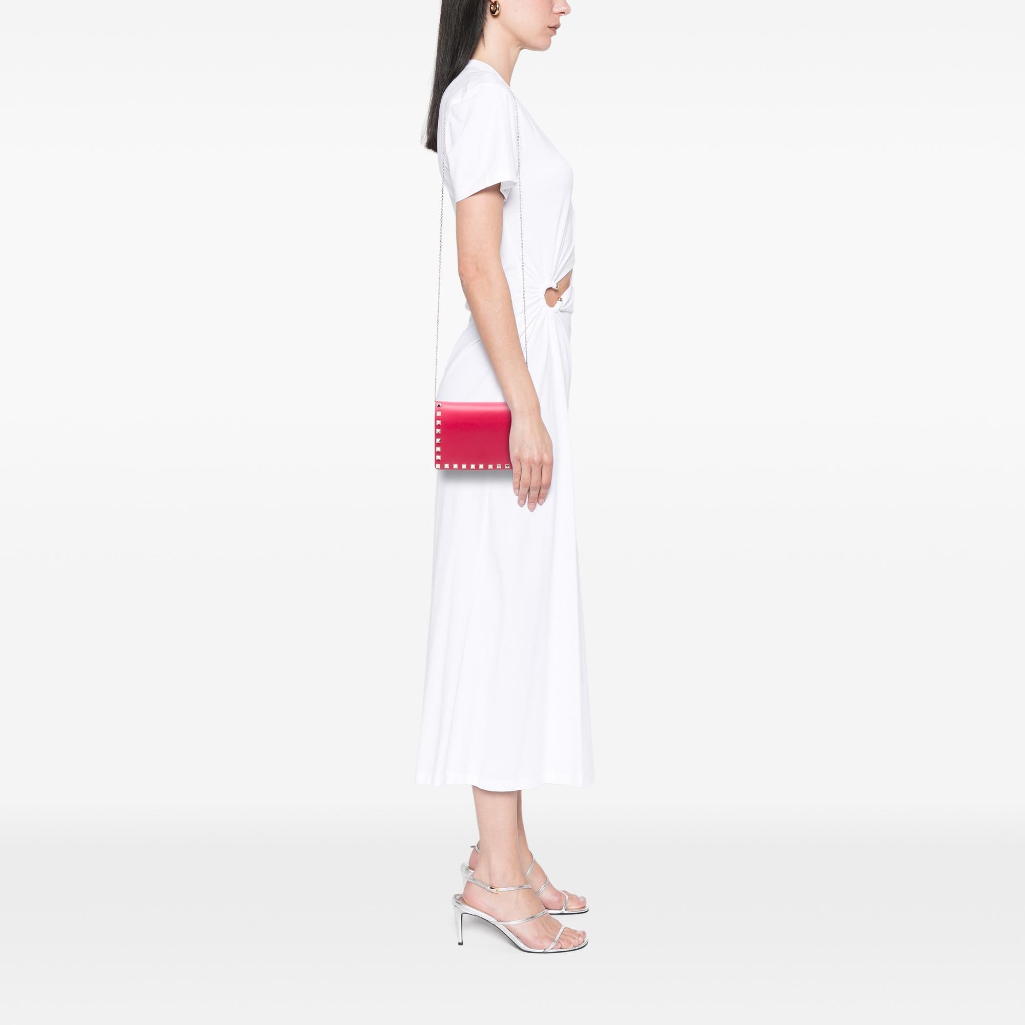Valentino Leather Rockstud Chain Pouch