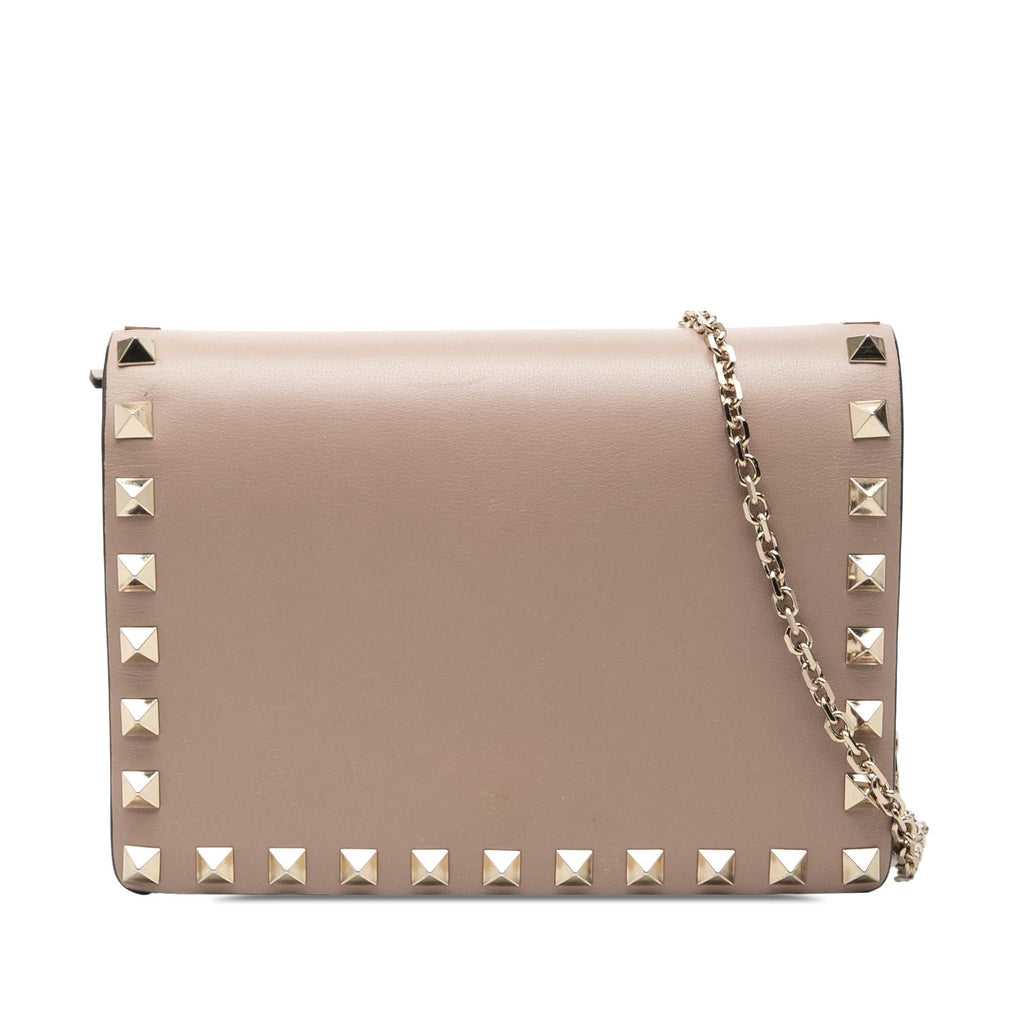 Valentino Leather Rockstud Chain Pouch