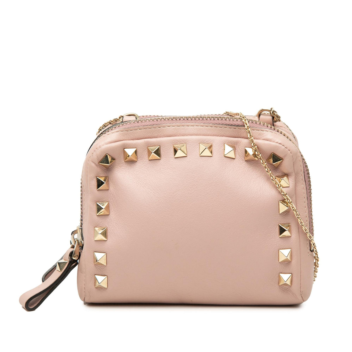 Valentino Leather Rockstud Double Zip Crossbody