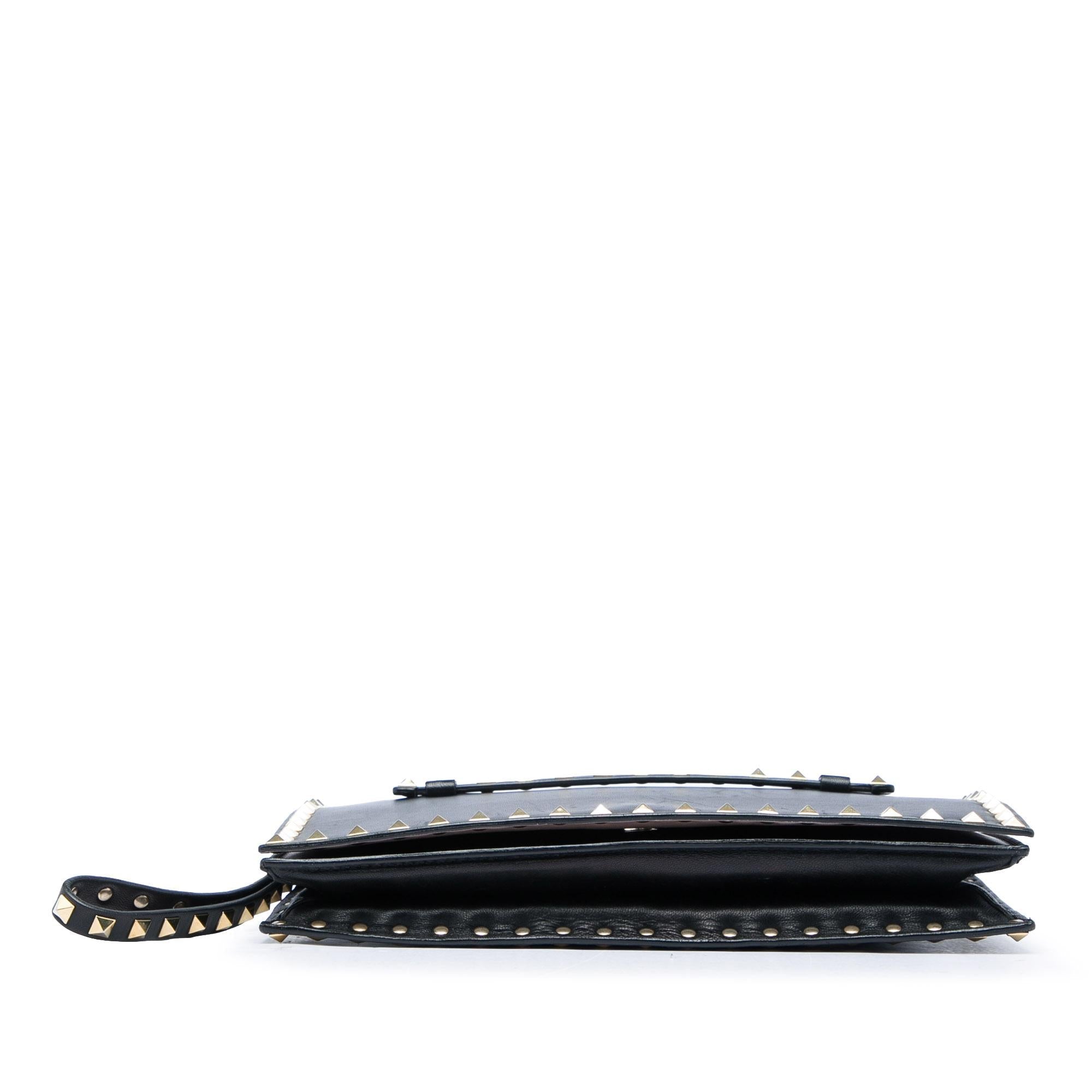 Valentino Leather Rockstud Flap Clutch