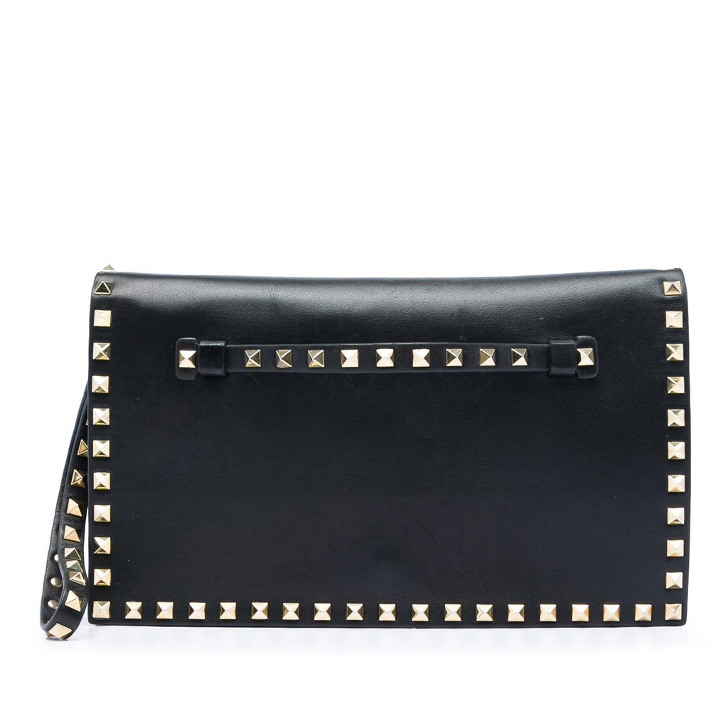 Valentino Leather Rockstud Flap Clutch