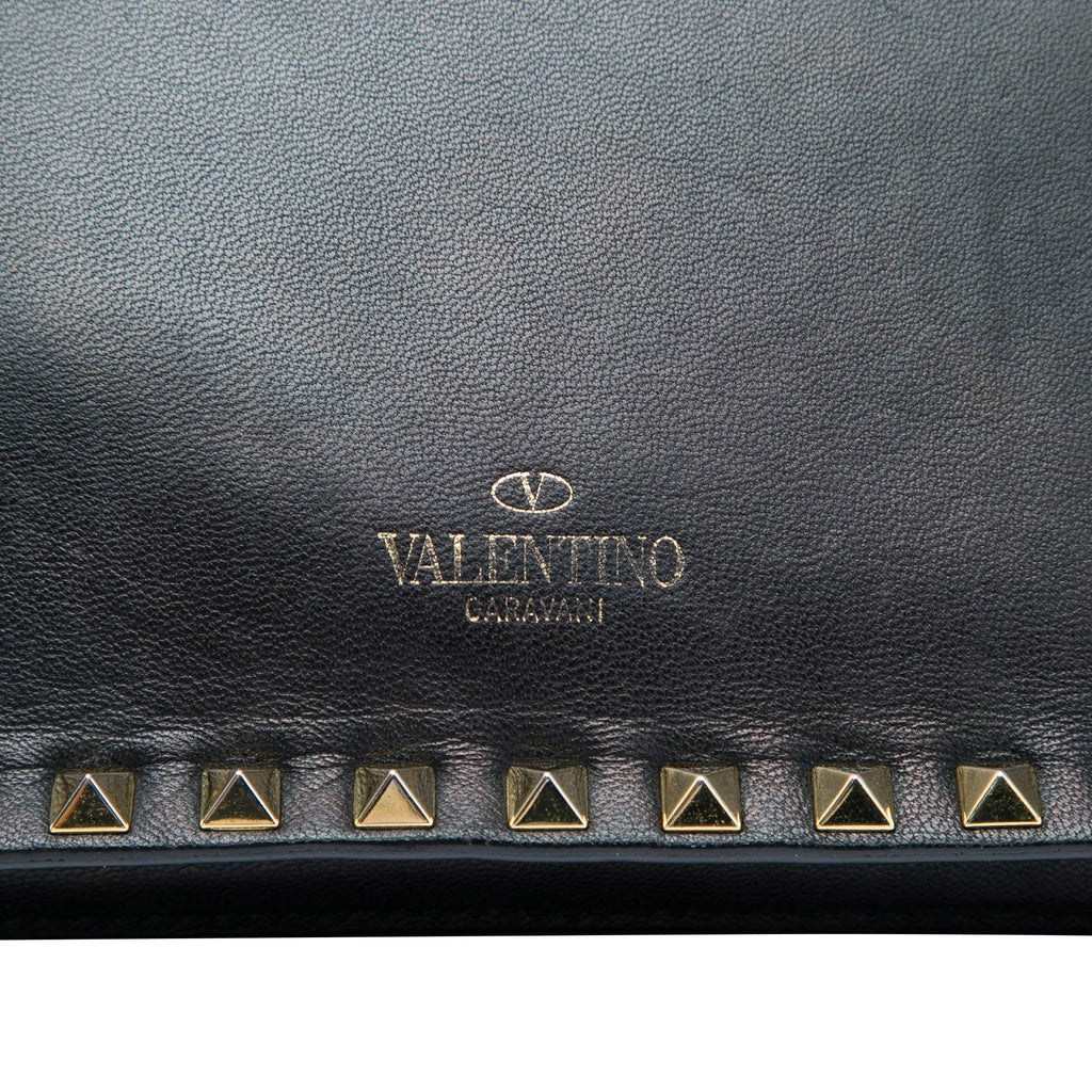 Valentino Leather Rockstud Flap Clutch