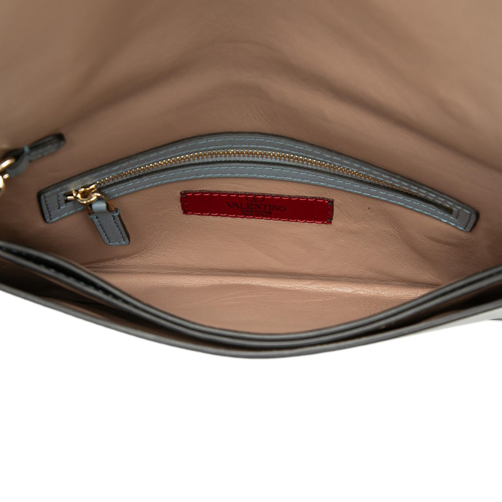 Valentino Leather Rockstud Flap Clutch