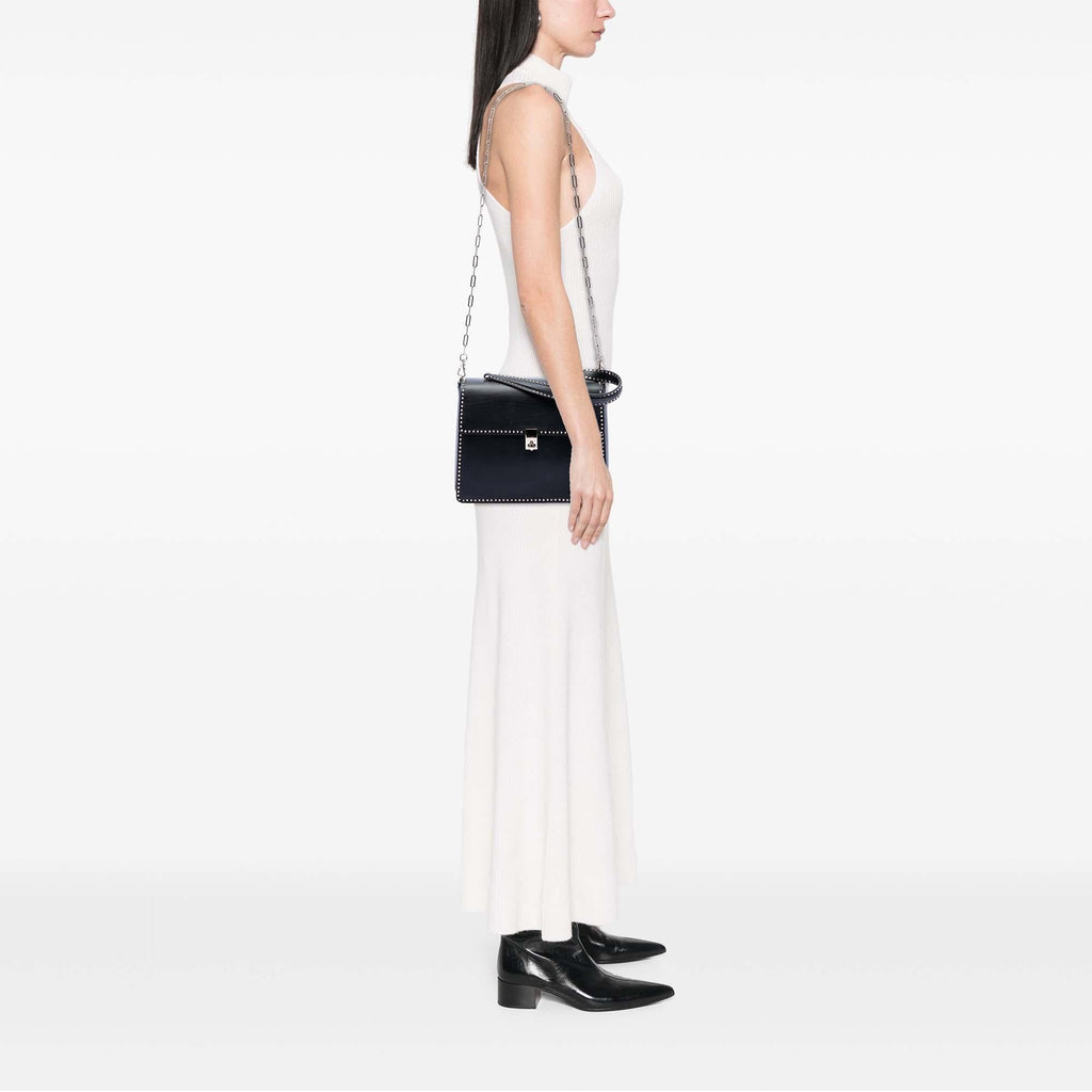 Valentino Leather Rockstud Top Handle Bag
