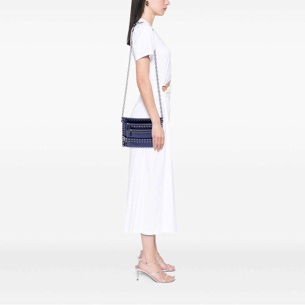 Valentino Leather Rockstud Triple Zip Crossbody