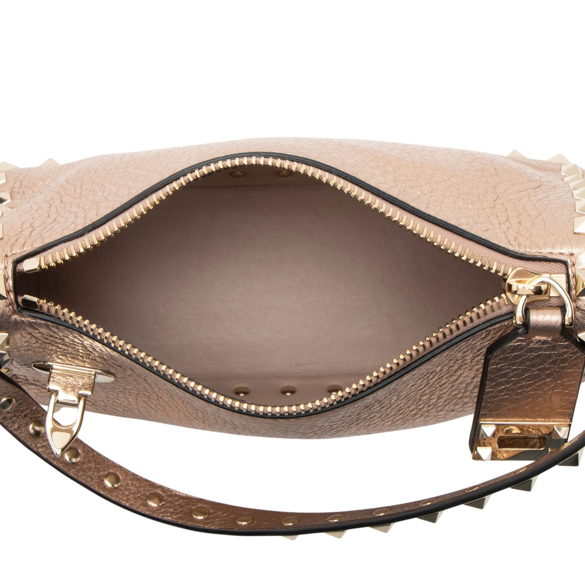 Valentino Metallic Calfskin Rockstud Small Shoulder Bag
