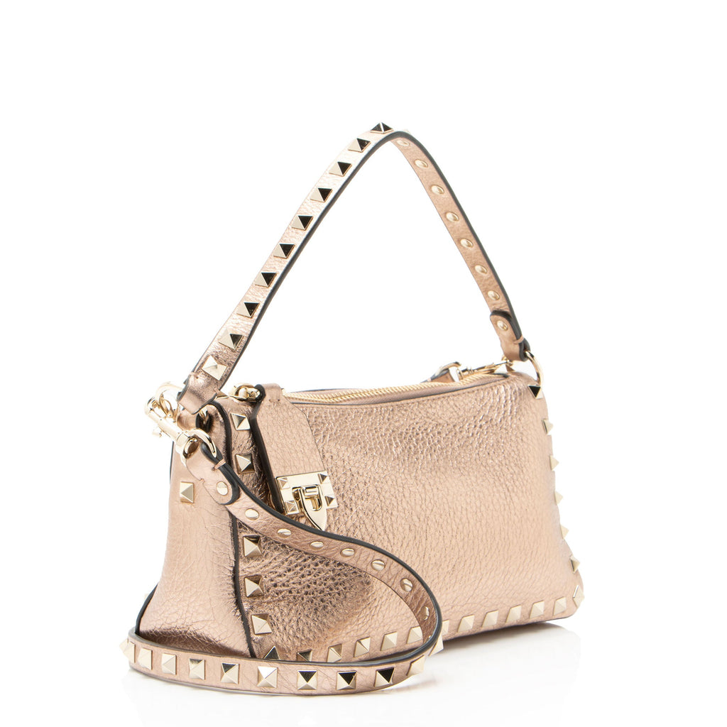 Valentino Metallic Calfskin Rockstud Small Shoulder Bag