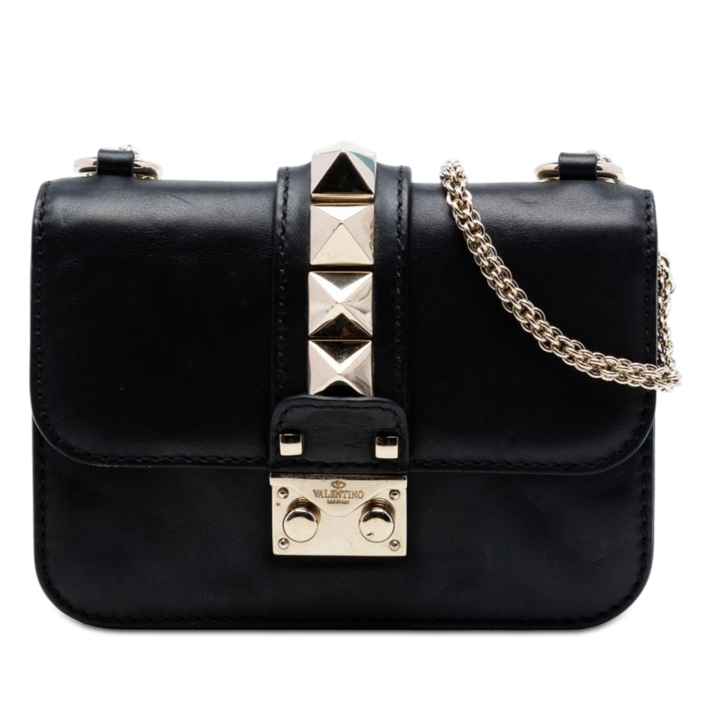 Valentino Mini Leather Rockstud Glam Lock Crossbody