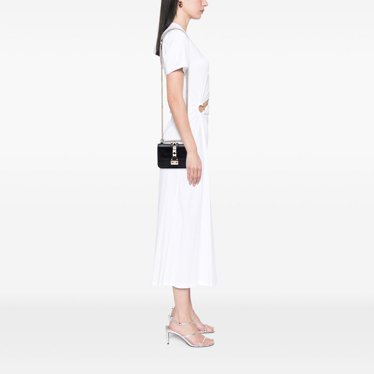 Valentino Mini Leather Rockstud Glam Lock Crossbody