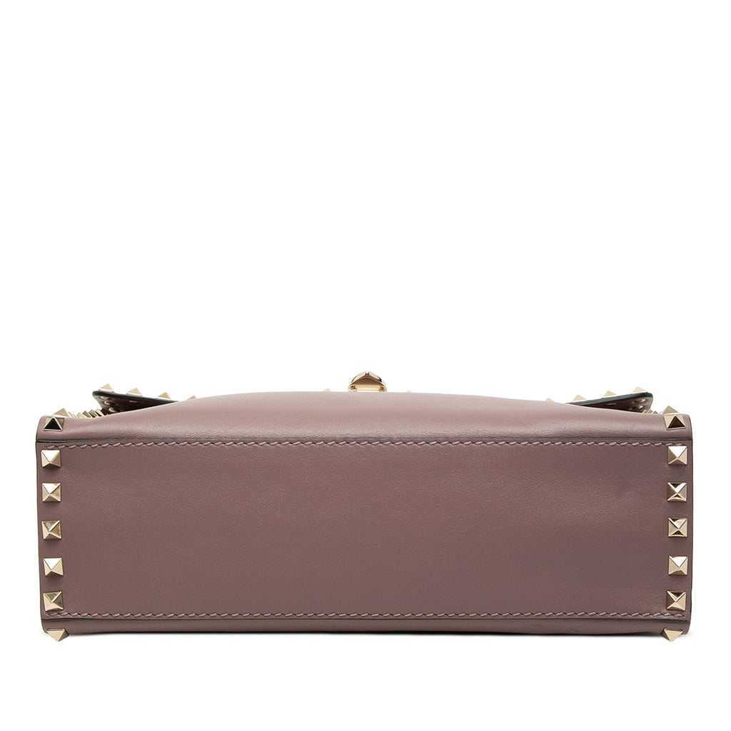 Valentino Small Leather Rockstud Single Handle Flap