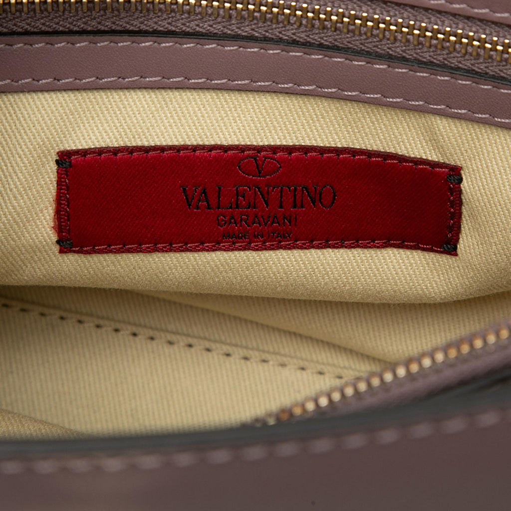 Valentino Small Leather Rockstud Single Handle Flap