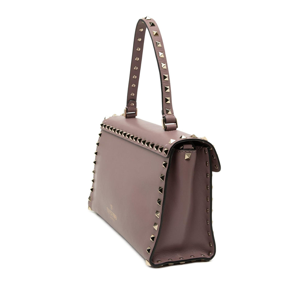 Valentino Small Leather Rockstud Single Handle Flap