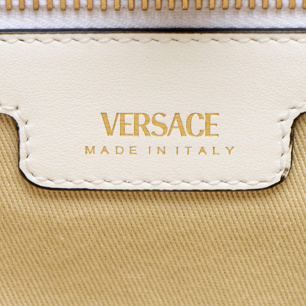 Versace Chain Link Canvas La Medusa Large Tote