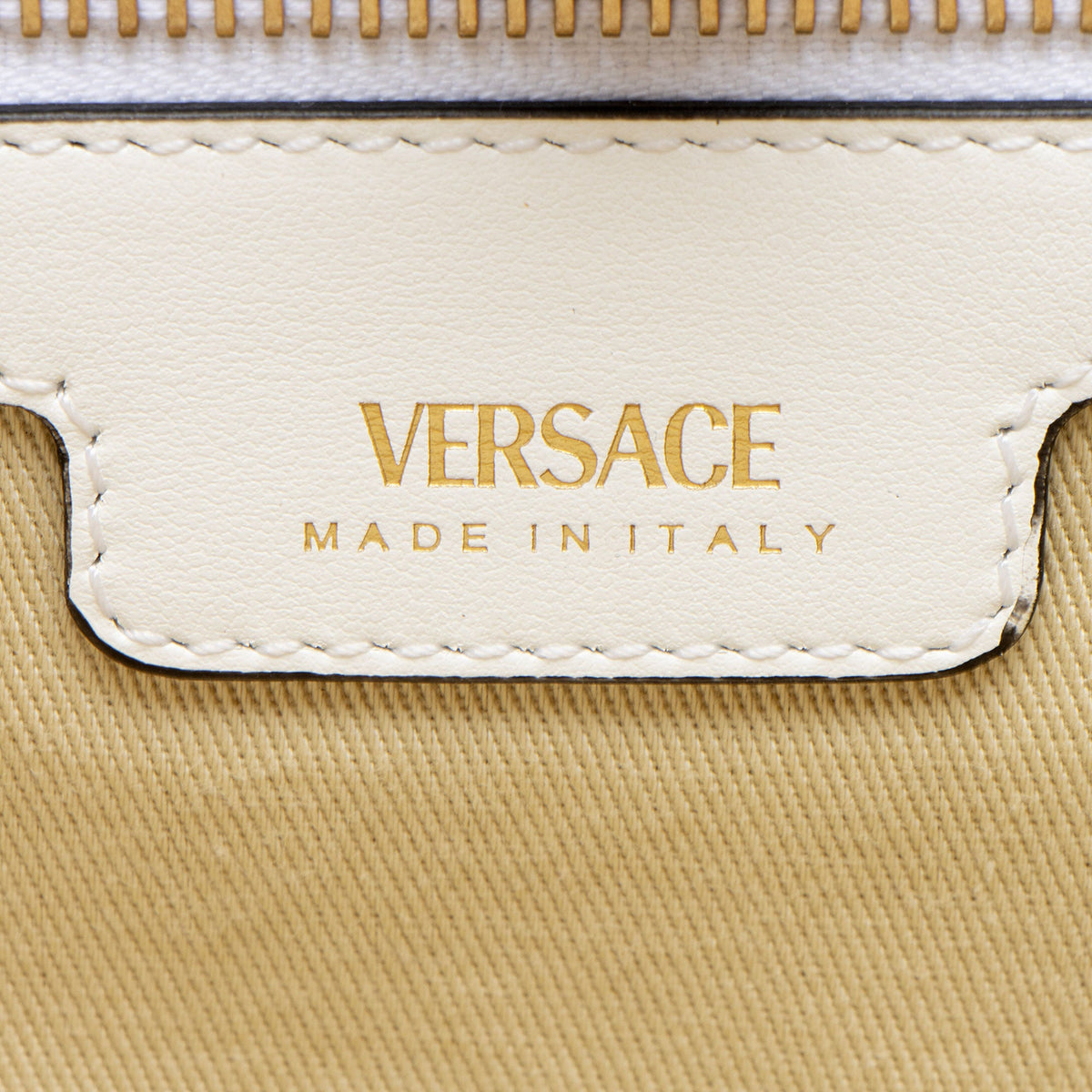 Versace Chain Link Canvas La Medusa Large Tote