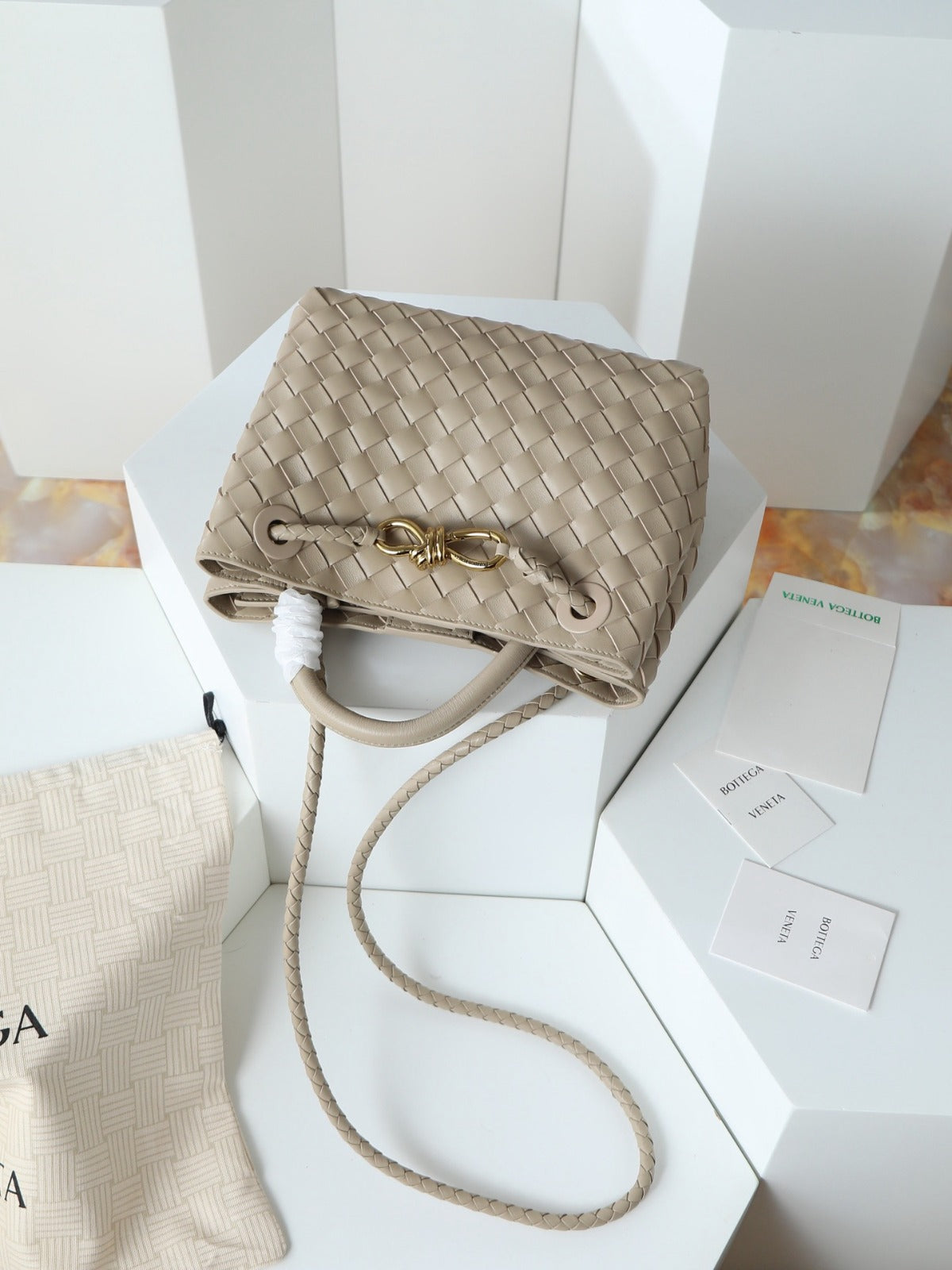 Bottega Veneta 2026 Mini Andiamo Beige Lambskin