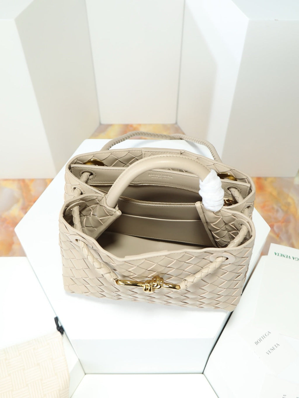 Bottega Veneta 2026 Mini Andiamo Beige Lambskin