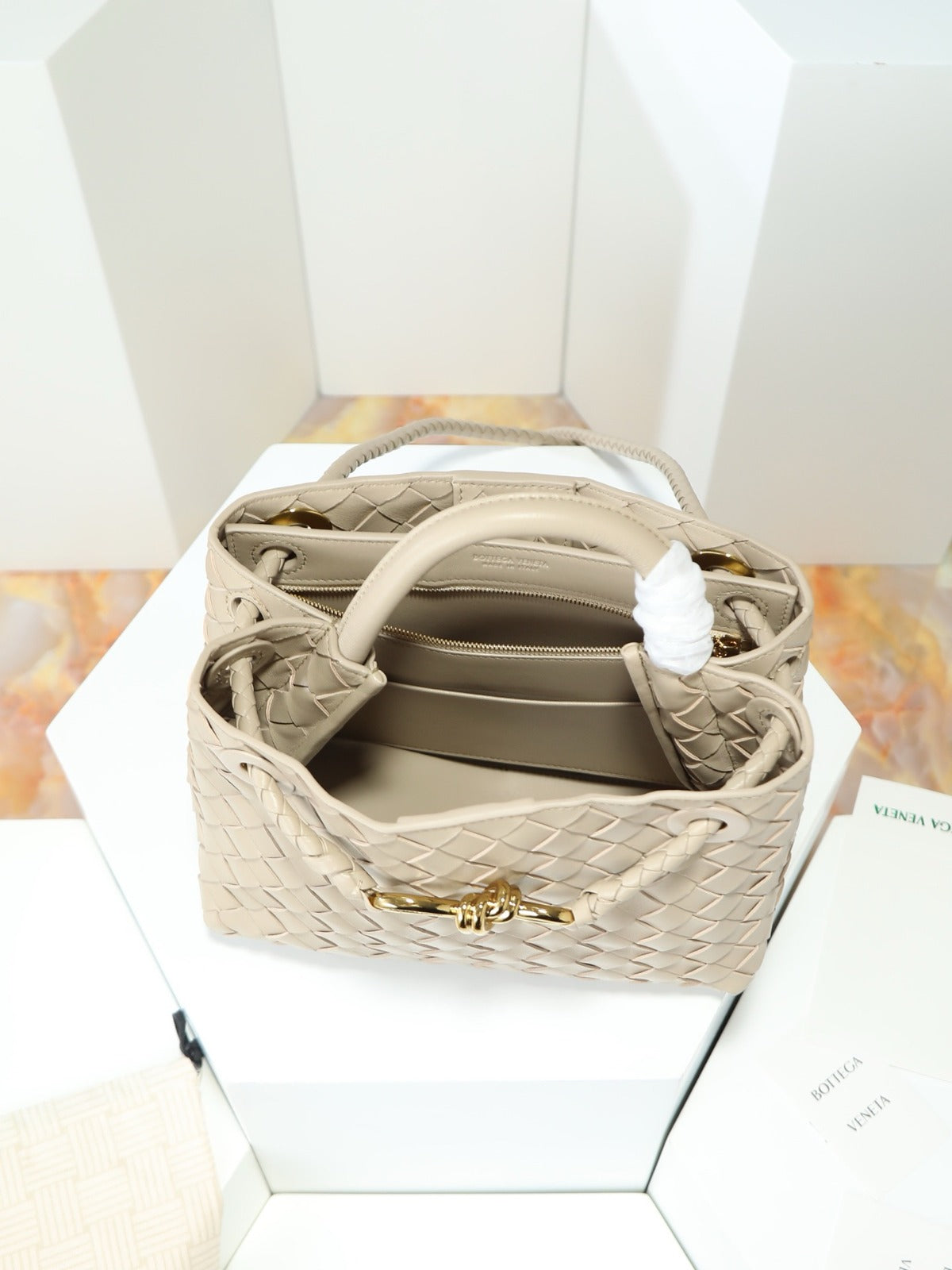 Bottega Veneta 2026 Mini Andiamo Beige Lambskin