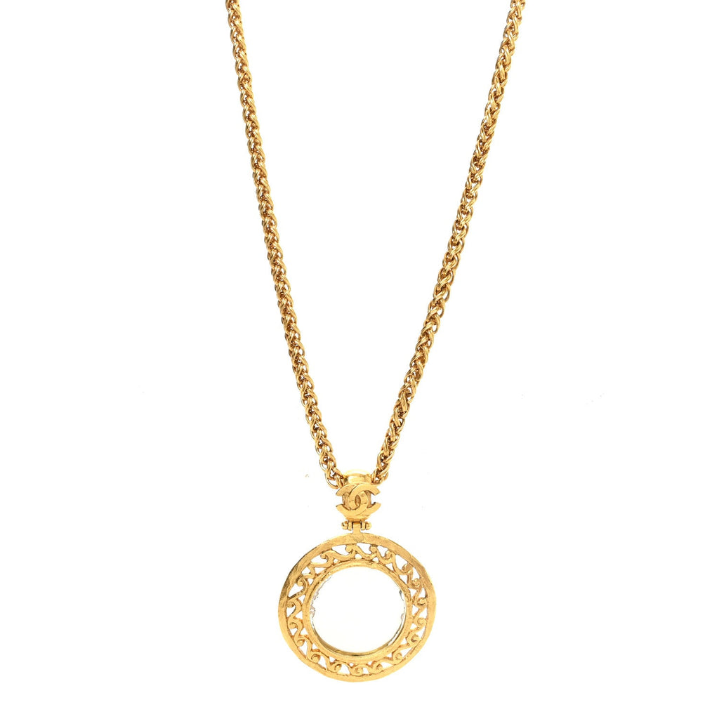 Metal Mirror Necklace Gold