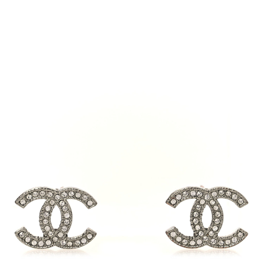 Crystal CC Earrings Silver