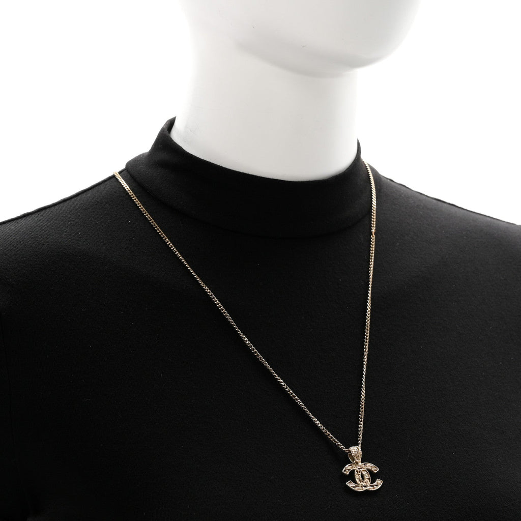 Tweed Effect CC Necklace Gold