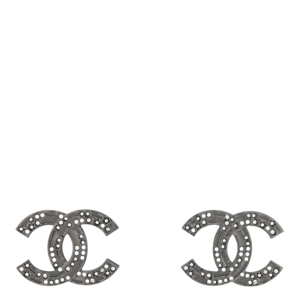 Ruthenium Crystal Star CC Earrings