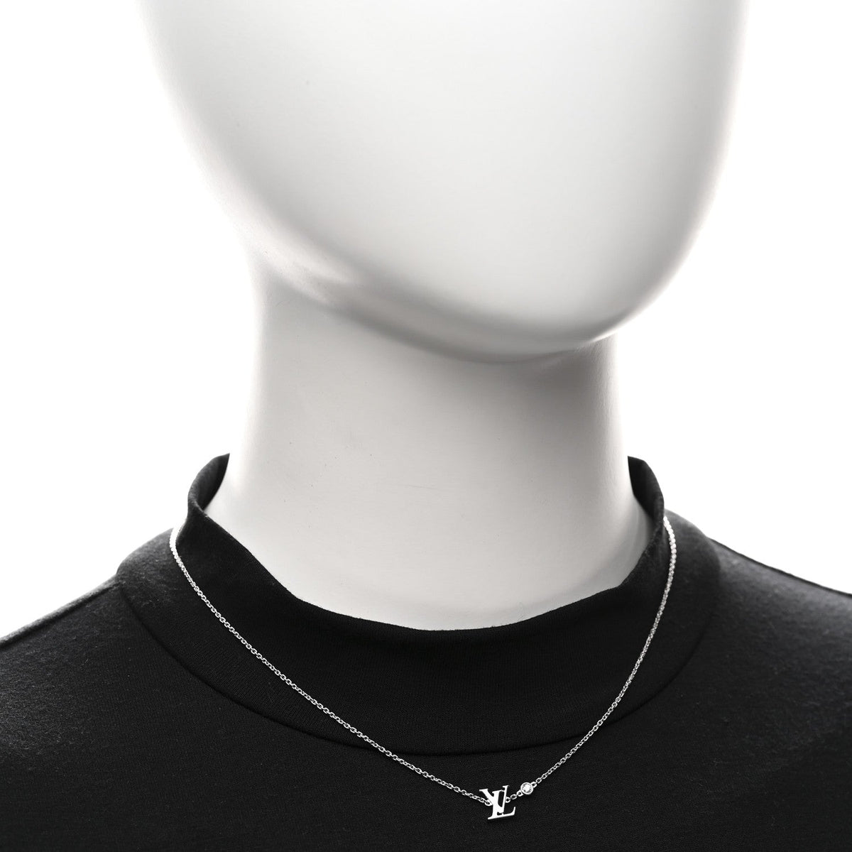 18K White Gold Diamond Idylle Blossom LV Pendant Necklace