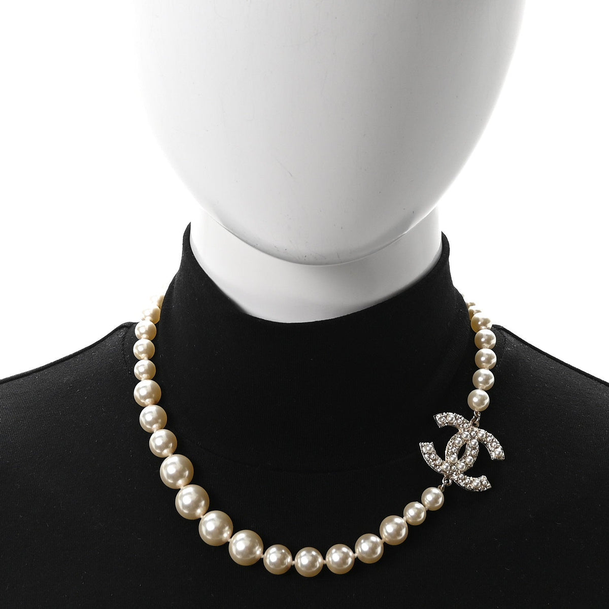 Pearl CC 100th Anniversary Necklace Light Gold