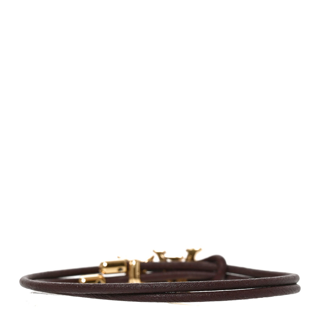 Calfskin LV Bloom Bracelet Deep Red