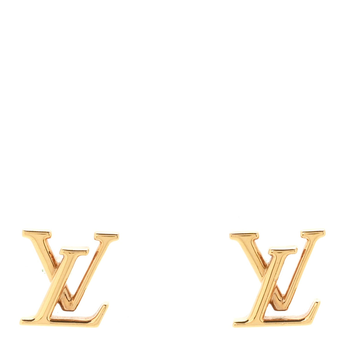 Metal Enamel LV Iconic Earrings Gold
