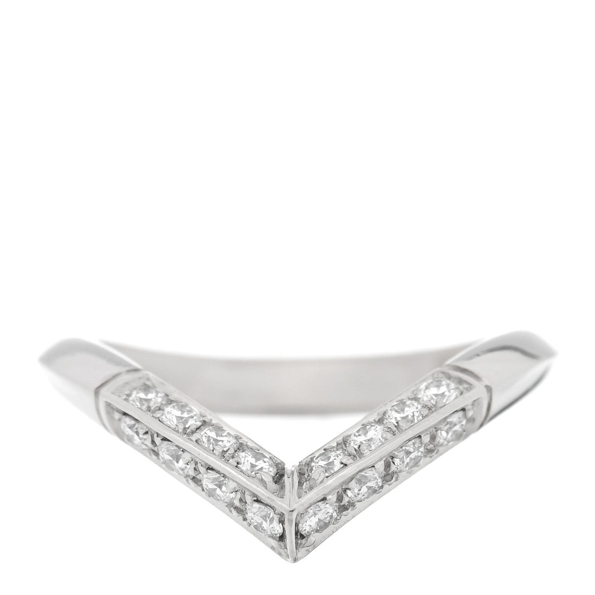 Platiunm Diamond V Pave Ring 50 5.5