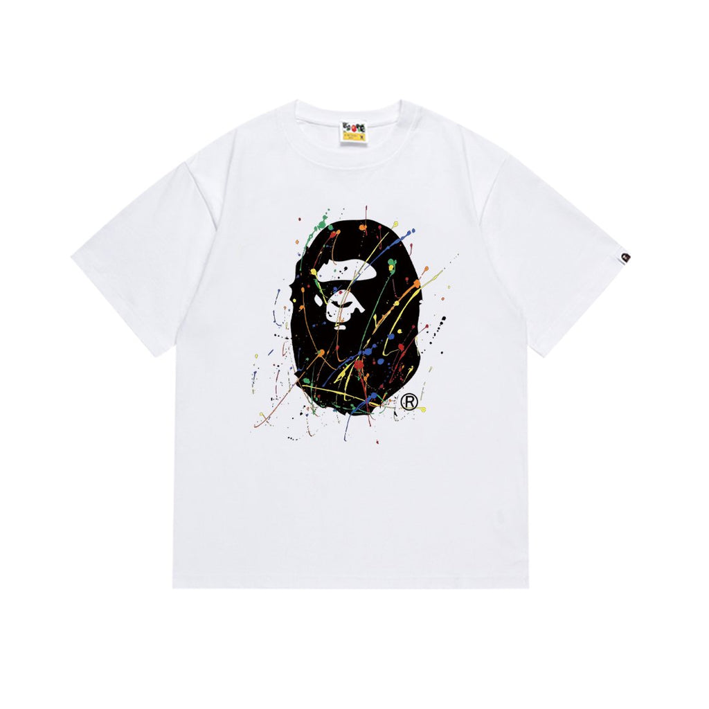 BAPE Paint-Splatter Ape Face Graphic T-Shirt