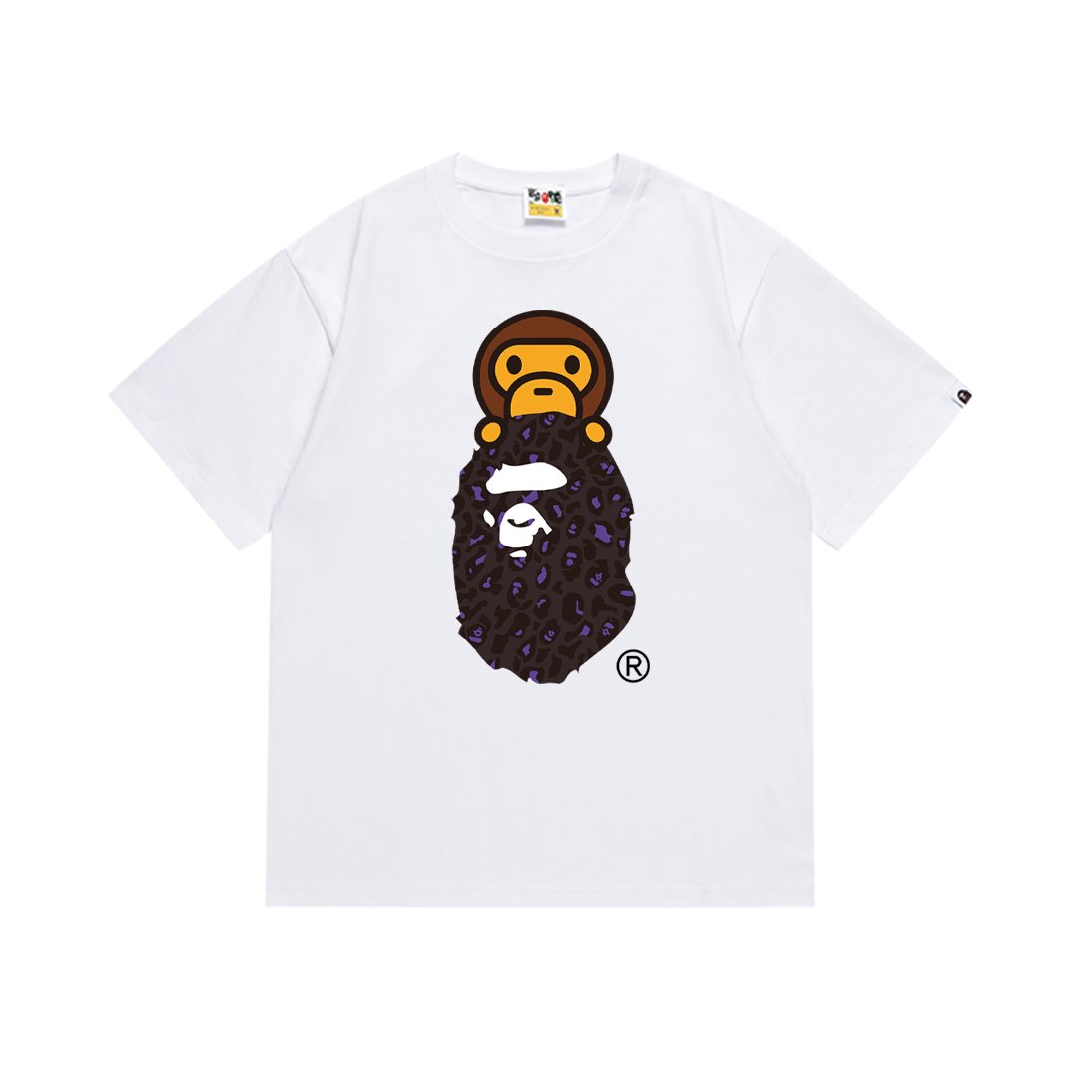 BAPE Purple Leopard Ape Graphic T-Shirt
