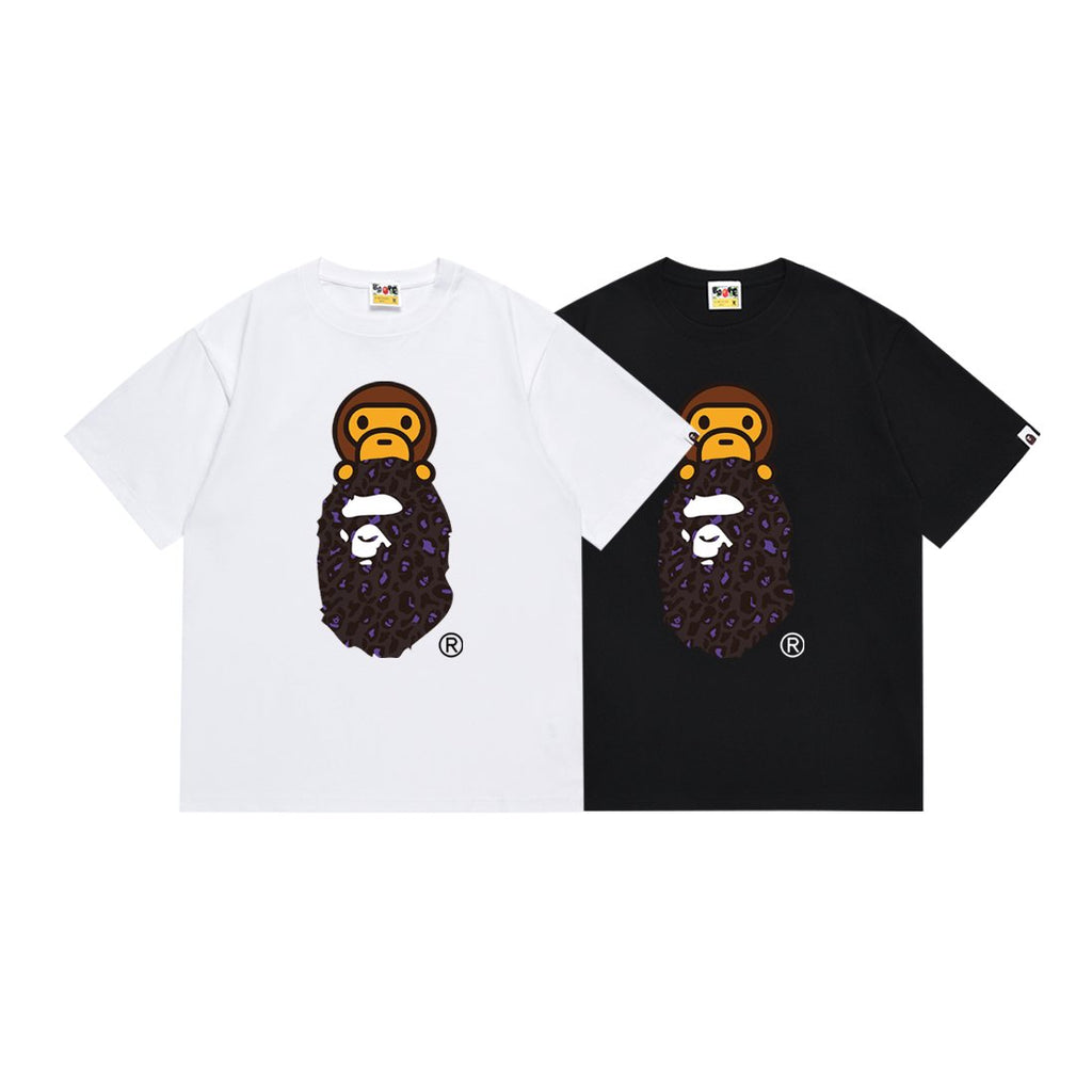 BAPE Purple Leopard Ape Graphic T-Shirt