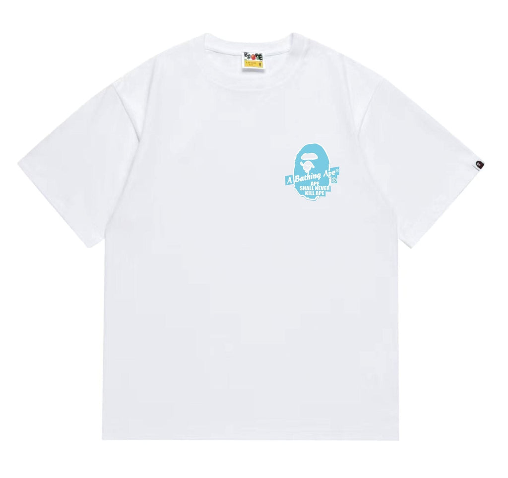 BAPE Blue Accent Camo Ape Circle Graphic T-Shirt