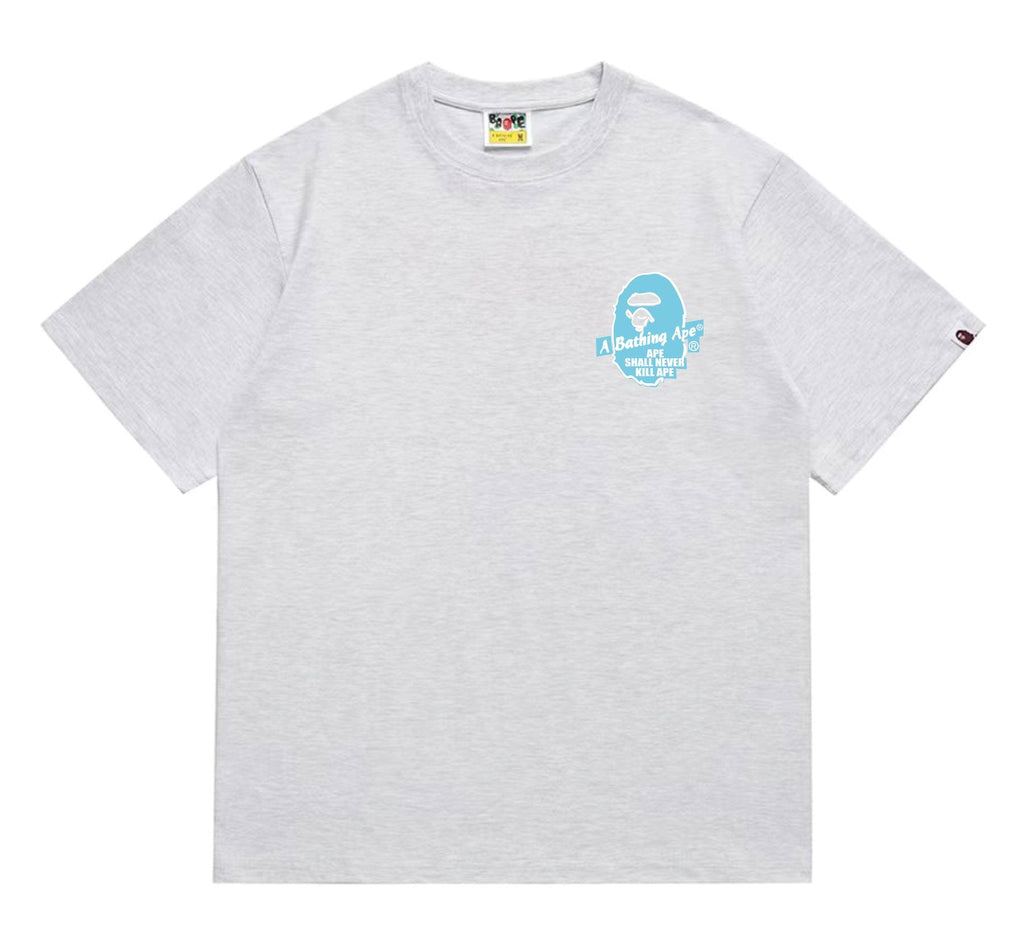 BAPE Blue Accent Camo Ape Circle Graphic T-Shirt