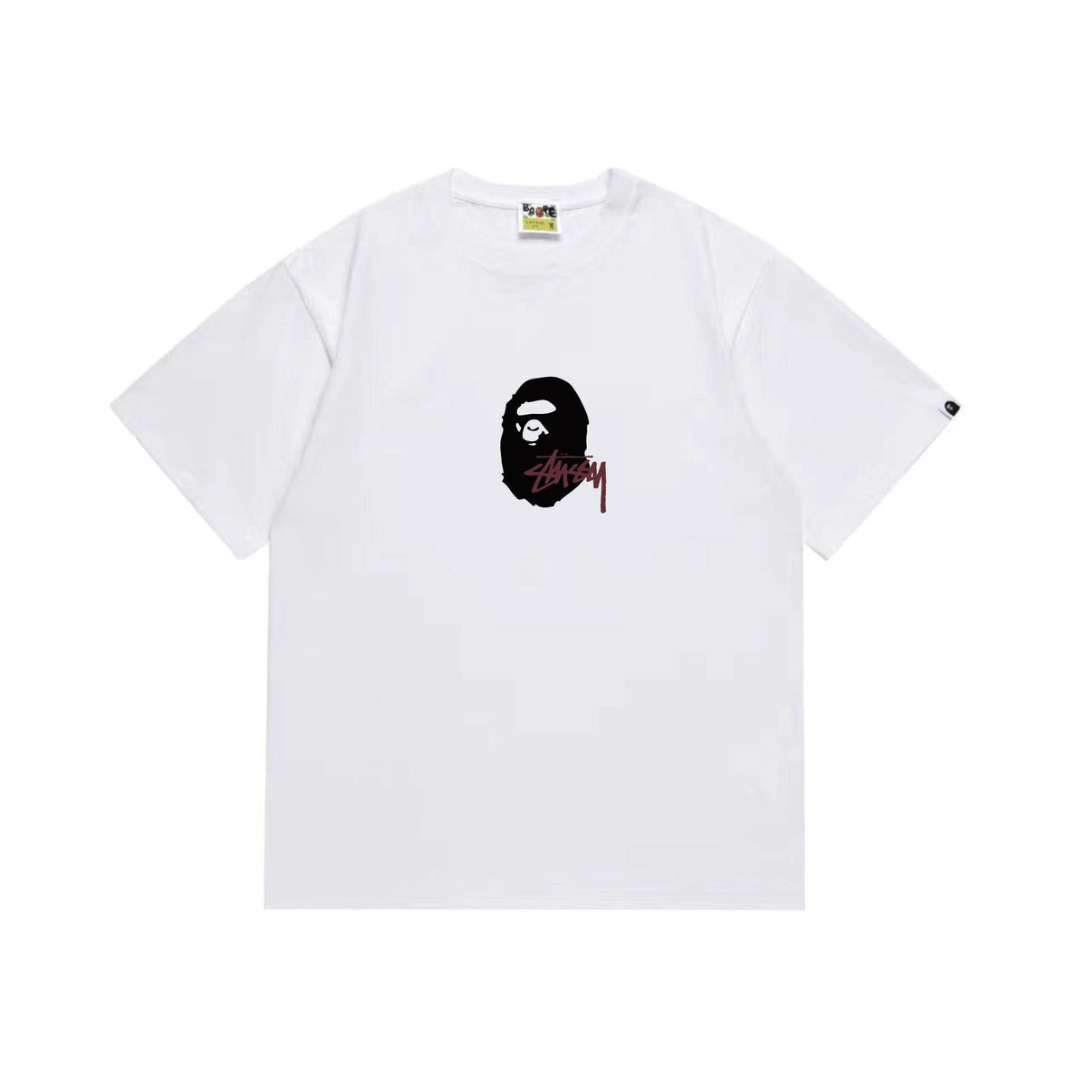 BAPE Burgundy Ape Wordmark Graphic T-Shirt